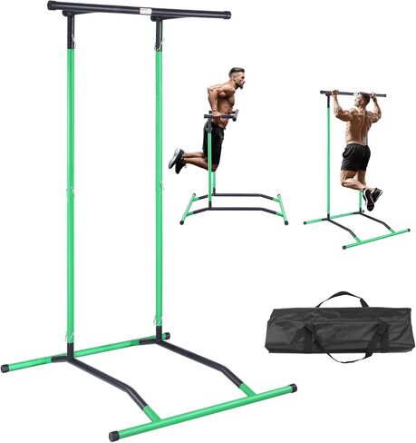 VEVOR Power Tower Dip Station - 10-Level Height Adjustable Pull-Up Bar, Multi-Function Home Gym, Strength Training Equipment with 7-Level Adjustable Backrest, PU Elbow Pads, 440 lbs Capacity in Saudi Arabia
