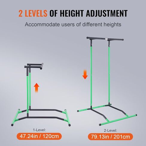 VEVOR Power Tower Dip Station - 10-Level Height Adjustable Pull-Up Bar, Multi-Function Home Gym, Strength Training Equipment with 7-Level Adjustable Backrest, PU Elbow Pads, 440 lbs Capacity in Saudi Arabia