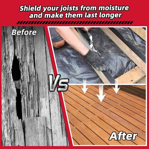4 Rolls Joist Tape for Decking 4" x 50', Weather-Resistant Butyl Deck Joist Tape, Waterproof and Anti-Corrosion Deck Tape, Self Adhesive Deck Flashing Tape for Wood Decks Beams Roof (4 inch x 50 feet) in Saudi Arabia
