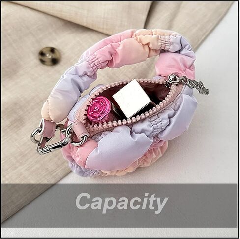 Super Mini Quilted Bag Puffer Wristlet Clutch Purse Nylon Padded Women's Handbags Evening Bag Charm Lipstick bag in Saudi Arabia