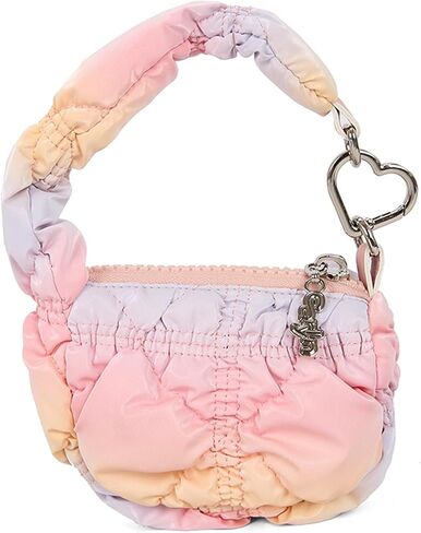 Super Mini Quilted Bag Puffer Wristlet Clutch Purse Nylon Padded Women's Handbags Evening Bag Charm Lipstick bag in Saudi Arabia
