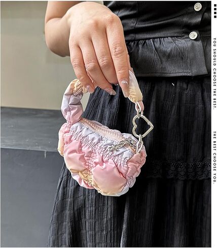 Super Mini Quilted Bag Puffer Wristlet Clutch Purse Nylon Padded Women's Handbags Evening Bag Charm Lipstick bag in Saudi Arabia