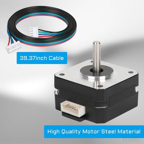 Nema 17 Stepper Motor 40MM Bipolar 1.5 A 42 Motor 42Ncm (59.47oz.in) 2 Phase 4-Lead Stepper Motor 1.8 Degree with 1m Cable and Connector for DIY CNC 3D Printer, 1.66x1.66x1.58inch in Saudi Arabia