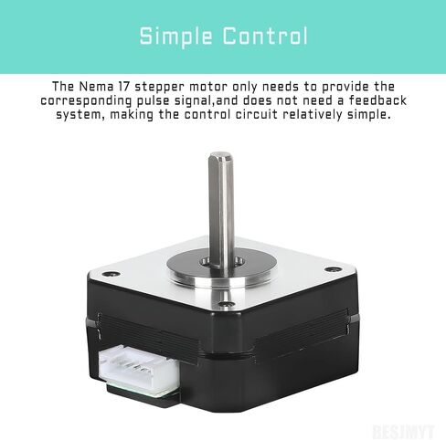 Nema 17 Stepper Motor 40MM Bipolar 1.5 A 42 Motor 42Ncm (59.47oz.in) 2 Phase 4-Lead Stepper Motor 1.8 Degree with 1m Cable and Connector for DIY CNC 3D Printer, 1.66x1.66x1.58inch in Saudi Arabia