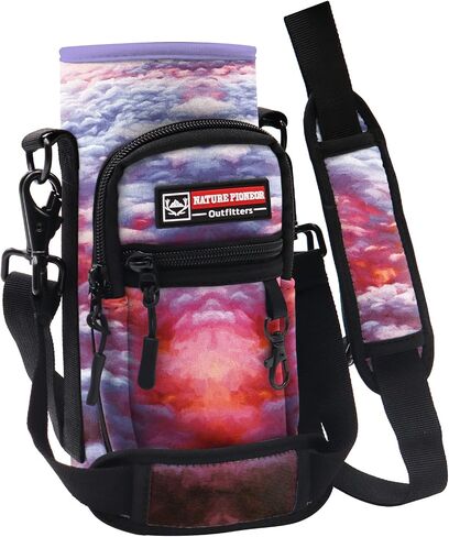 NATURE PIONEOR Water Bottle Carrier with Strap - 25/32/40OZ Neoprene Water Bottle Sling Bag Sleeve Case with 2 Pockets in Saudi Arabia