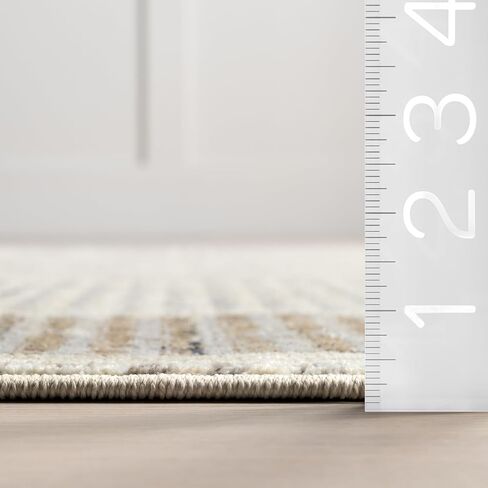 nuLOOM Rhona Modern Moon Area Rug, Grey, 7' x 9', Durable, Modern, Low Pile, Non-Shedding, Easy Clean, Living Room Rug, Sleek and Functional, Polyester, Machine Made in Saudi Arabia