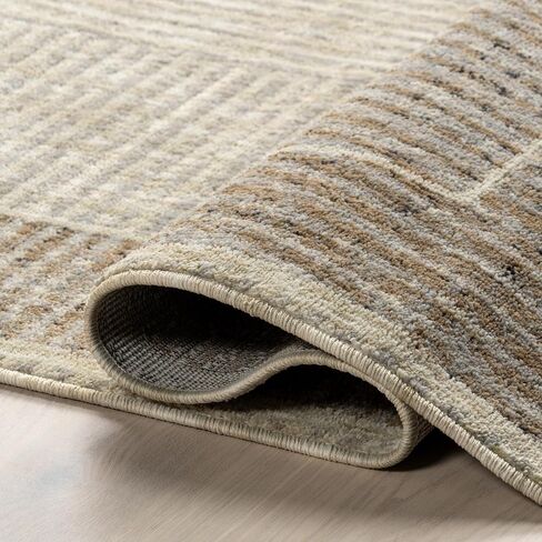 nuLOOM Rhona Modern Moon Area Rug, Grey, 7' x 9', Durable, Modern, Low Pile, Non-Shedding, Easy Clean, Living Room Rug, Sleek and Functional, Polyester, Machine Made in Saudi Arabia