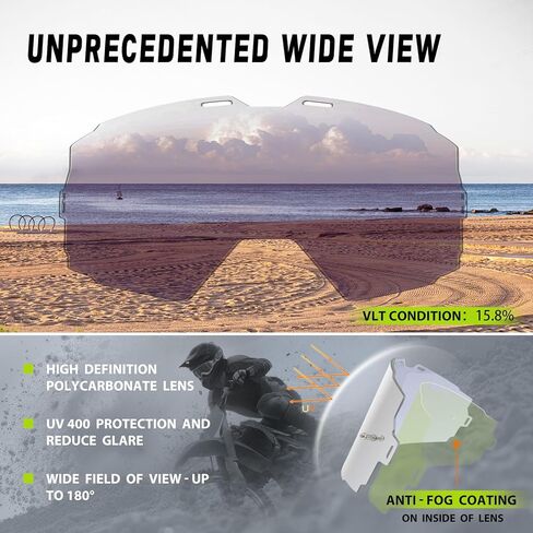 نظارات الدراجة الترابية فوق النظارات المضادة للضباب، نظارات واقية للدراجات النارية نظارات موتوكروس للرجال والنساء in Kuwait