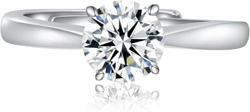 MDFUN 0.5/1/2CT مويسانيتي خاتم الخطوبة والزفاف للنساء، 925 الفضة الاسترليني 18 قيراط مطلي بالذهب الأبيض مويسانيتي حلقات مفتوحة قابلة للتعديل خاتم الخلود in Kuwait