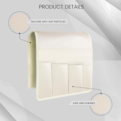 MCPINKY Sofa Armrest Organizer, Black Bedside Caddy Bedside Organizer Chair Armrest Organizer for Remote Control Magazine Phone in Saudi Arabia