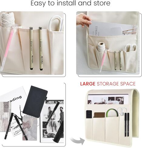 MCPINKY Sofa Armrest Organizer, Black Bedside Caddy Bedside Organizer Chair Armrest Organizer for Remote Control Magazine Phone in Saudi Arabia