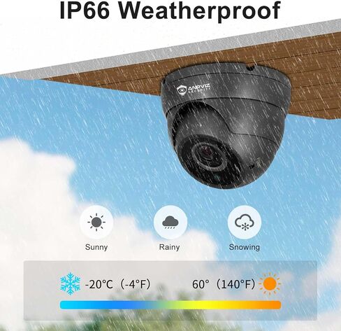 كاميرا CCTV تناظرية 5 ميجابكسل من Anpviz، HD 4 في 1 (TVI/AHD/CVI/CVBS)، كاميرا تناظرية بتركيز يدوي 4X/تكبير/تصغير 2.8-12 مم، عدسة متغيرة البؤرة IR LEDs، كاميرا أمان برجية قبة، متوافقة فقط مع 5MP/3K/8MP مسجل فيديو رقمي (أبيض) in Kuwait