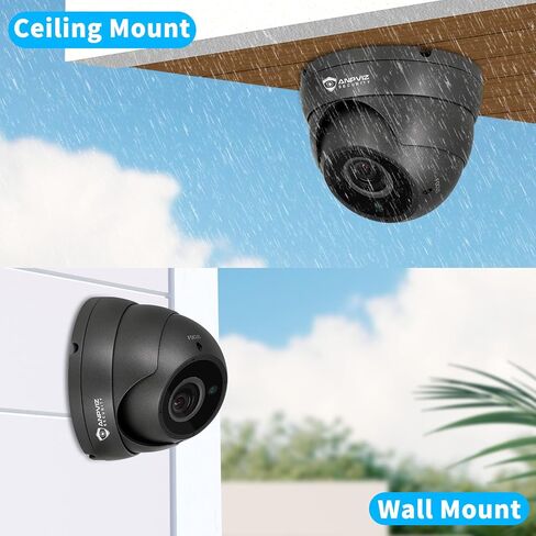 كاميرا CCTV تناظرية 5 ميجابكسل من Anpviz، HD 4 في 1 (TVI/AHD/CVI/CVBS)، كاميرا تناظرية بتركيز يدوي 4X/تكبير/تصغير 2.8-12 مم، عدسة متغيرة البؤرة IR LEDs، كاميرا أمان برجية قبة، متوافقة فقط مع 5MP/3K/8MP مسجل فيديو رقمي (أبيض) in Kuwait
