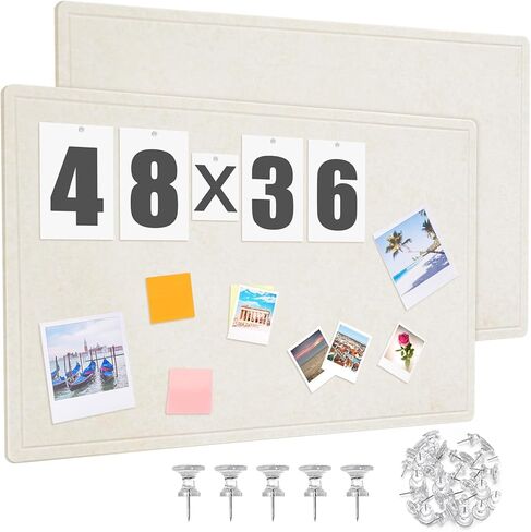 SmoothNovelty 2 Pack Felt Bulletin Board Decorative Picture Framed Display Board 36 x 24 Inch Alternative Foldable Felt Pin Board with 20 Push Pins for School Home Office Kitchen Walls in Saudi Arabia