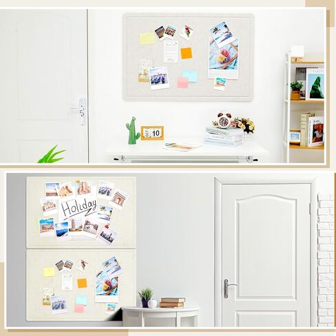 SmoothNovelty 2 Pack Felt Bulletin Board Decorative Picture Framed Display Board 36 x 24 Inch Alternative Foldable Felt Pin Board with 20 Push Pins for School Home Office Kitchen Walls in Saudi Arabia