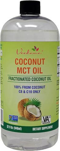 Verdana MCT Oil, Fractionated, 100% from Coconut - Kosher Food Grade, Vegan, NON-GMO - Great for Keto and Paleo Diet - 16 Fl Oz in Kuwait
