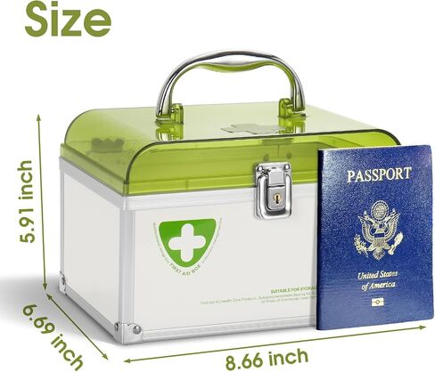 Medicine Lock Box with Key,Pink,8.46 * 5.87 * 5.51 Inch,Locked Medicine Box with Child Safe Lock in Saudi Arabia