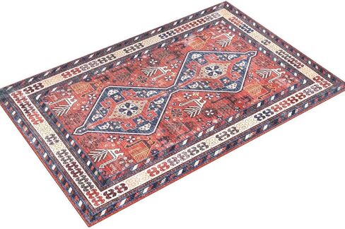 nuLOOM Stella Machine Washable Traditional Tribal Ultra Thin Runner Rug, 2' 6" x 8', Rust in Saudi Arabia