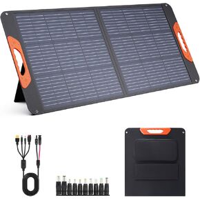 ZOUPW 100W Portable Solar Panel,Monocrystalline Foldable Solar Charger MC-4 Cable for Power Station,QC3.0 USB-A &Type-C Output,23.5% High Efficiency IP67 Waterproof for Camping RV Van Travel