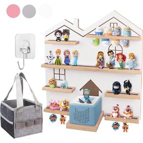 Large Tonie Shelf for Toniebox - Charaters Storage for All Your Tonie Accessories, Tonie Shelves for Tonie Characters, Display Your Dolls,Tonie Wall Holder(Pink)