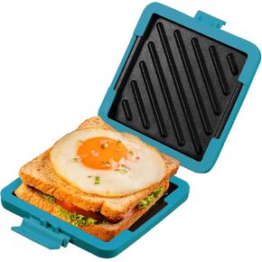 Toaster,Microwave Toaster, Sandwich Maker, Waffle Maker, Panini Maker, Dishwasher Safe,NO Electricity,Wireless,Time Saving,Fast (Blue, Microwave Sandwich and Waffle Maker)