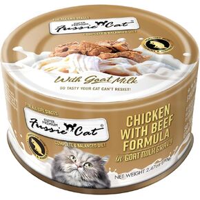 Fussie Cat Premium Canned Wet Cat Food in Goat Milk Gravy - 2.47 oz Cans - Case of 24 Cans (Tuna & Chicken)
