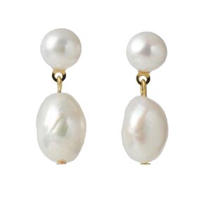 Handmade 14K Gold Filled Wire Beaded Long Cultured Purple Baroque Pearl Dangling Drop Earrings for Women Trendy