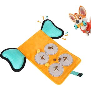 Dog Squeaky Toy, Indestructible Plush and Nylon Fabric Dog Puzzle Toy, Interactive Dog Toys