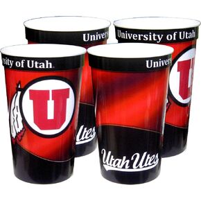 Utah Utes Souvenir Cups 22 oz 4 Pack by Westrick