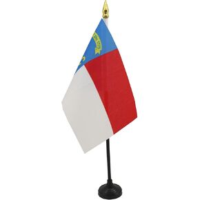 North Carolina Table Flag 4'' x 6'' - US state of Caroline du Nord Desk Flag 15 x 10 cm - golden spear top - AZ FLAG