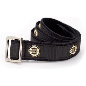 Boston Bruins NHL Hockey Belt Officially Licensed With Nickel Finished Brass Buckle And Logo Tin