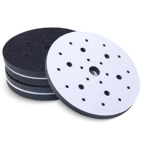 6 Inch Foam Sanding Pad(5 Pack),25 Holes Hook and Loop Soft Sponge Cushion Buffer Backing Pad,Soft Density Foam Sanding Pads Buffering Pad for Orbital Sander Automotive Woodworking Polishing