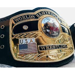 NWA Domed Globe Championship Belt Gold Plating