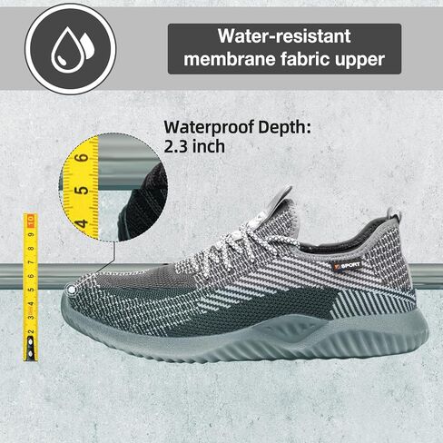 Furuian Steel Toe Shoes for Men Women Waterproof Work Shoes Safety Sneakers Shoes Comfortable Lightweight Puncture Proof Slip on Indestructible Work Shoes in Kuwait