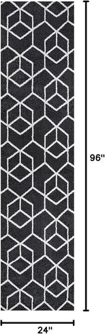 JONATHAN Y SEU101A-8 Tumbling Blocks Modern Geometric Indoor Area-Rug Contemporary Casual Easy-Cleaning Bedroom Kitchen Living Room Non Shedding, 8 X 10, Black/White in Saudi Arabia
