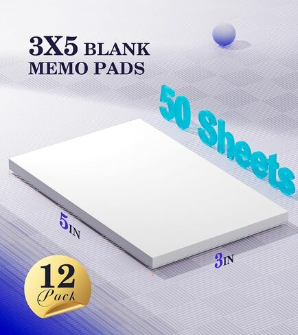 Small Note Pads 3x5 Pocket Notepad, 10 Pack Server Note Pads 3x5, White Memo Pads, Scratch Pads, Small Writing Pads White Paper, 50 Sheets per Blank Mini Notepads 3x5 Scratch Paper for Work/School in Kuwait