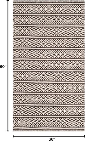 SAFAVIEH Montauk Collection Runner Rug - 2'3" x 8', Ivory & Black, Handmade Flat Weave Boho Farmhouse Cotton, Ideal for High Traffic Areas in Living Room, Bedroom (MTK341D) in Saudi Arabia