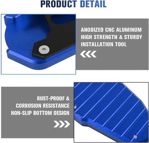 Kickstand Extender Enlarger Pad Side Stand Extension Plate Replacement for Suzuki SV650 SV650X 2015-2023 Side Parking Stand Foot Pad(Blue) in Saudi Arabia