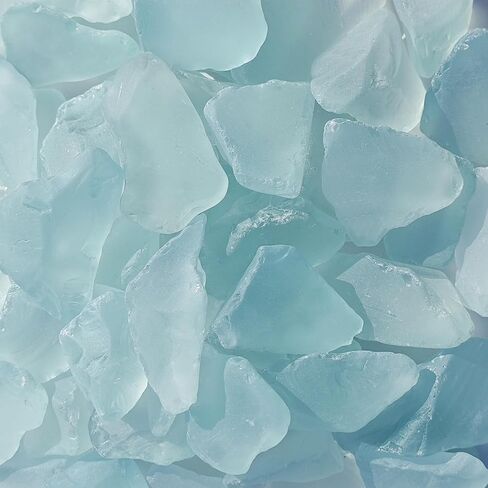 Sea Glass Block - 1LB White Frosted Sea Glass - Vase Filler and Aquarium Ornament, DIY Craft Supplies for Art, Sea Glass Decor, Beach Weddings, and Home Decor in Saudi Arabia