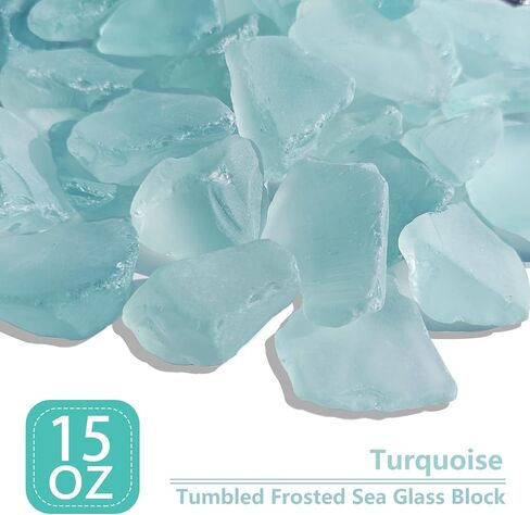 Sea Glass Block - 1LB White Frosted Sea Glass - Vase Filler and Aquarium Ornament, DIY Craft Supplies for Art, Sea Glass Decor, Beach Weddings, and Home Decor in Saudi Arabia