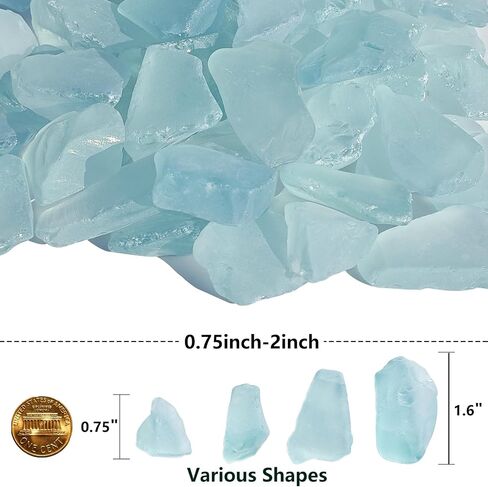 Sea Glass Block - 1LB White Frosted Sea Glass - Vase Filler and Aquarium Ornament, DIY Craft Supplies for Art, Sea Glass Decor, Beach Weddings, and Home Decor in Saudi Arabia