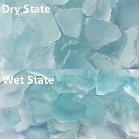 Sea Glass Block - 1LB White Frosted Sea Glass - Vase Filler and Aquarium Ornament, DIY Craft Supplies for Art, Sea Glass Decor, Beach Weddings, and Home Decor in Saudi Arabia