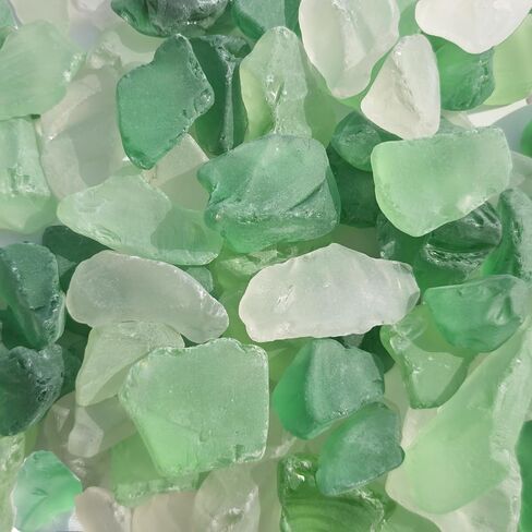 Sea Glass Block - 1LB White Frosted Sea Glass - Vase Filler and Aquarium Ornament, DIY Craft Supplies for Art, Sea Glass Decor, Beach Weddings, and Home Decor in Saudi Arabia