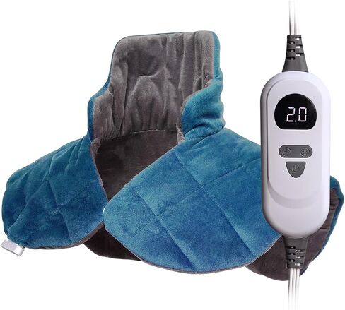 26" x 35" Flannel Neck&Shoulder&Back Heating Pad with 12 Temperature Settings&4 Optional Heating Time Settings with Countdown Display for Back/Neck/Shoulders/Menstrual Pain/Leg Cramp(Navy Blue) in Saudi Arabia