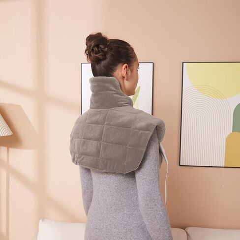 26" x 35" Flannel Neck&Shoulder&Back Heating Pad with 12 Temperature Settings&4 Optional Heating Time Settings with Countdown Display for Back/Neck/Shoulders/Menstrual Pain/Leg Cramp(Navy Blue) in Saudi Arabia