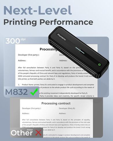 Phomemo Portable Printer,[Upgrade]M832 Inkless Printer,Bluetooth Portable Printers Wireless for Travel,8.5''x 11''Thermal Printer Support Multi Sizes for Home,Office,Car,Compatible with Phone & Laptop in Saudi Arabia