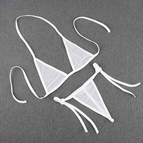 Micro Bikini Sheer Bikini Triangle See Through Extreme Thong Sexy Mini Bathing Suit Gifts for Women in Kuwait