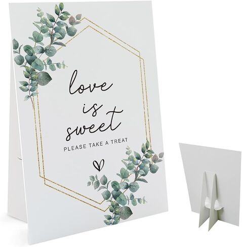 Love is Sweet Sign for Dessert Table( 8 x 11 Inch Table Sign with Holder) Minimalist Bridal Shower Sign Please Take A Treat, Wedding Dessert Table Sign, Minimalist Wedding Signs Favors for Guests WEEDS12 in Saudi Arabia