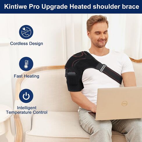 Shoulder Heating Pad with Battery,Cordless Portable Heated Shoulder Brace for Men Women,Electric Heated Shoulder Wrap with Hot Cold Modes,Left Right Shoulder in Saudi Arabia