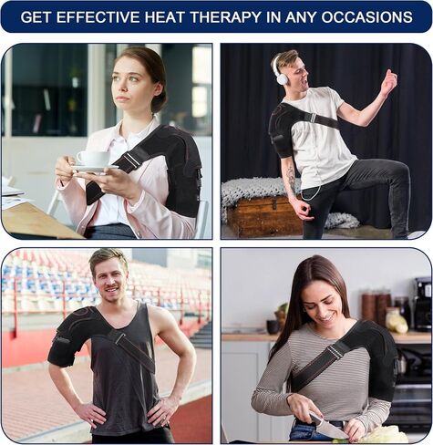 Shoulder Heating Pad with Battery,Cordless Portable Heated Shoulder Brace for Men Women,Electric Heated Shoulder Wrap with Hot Cold Modes,Left Right Shoulder in Saudi Arabia